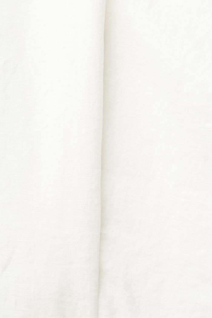 Lniana bluzka z kwiatowym haftem, OFF WHITE, detail image number 4