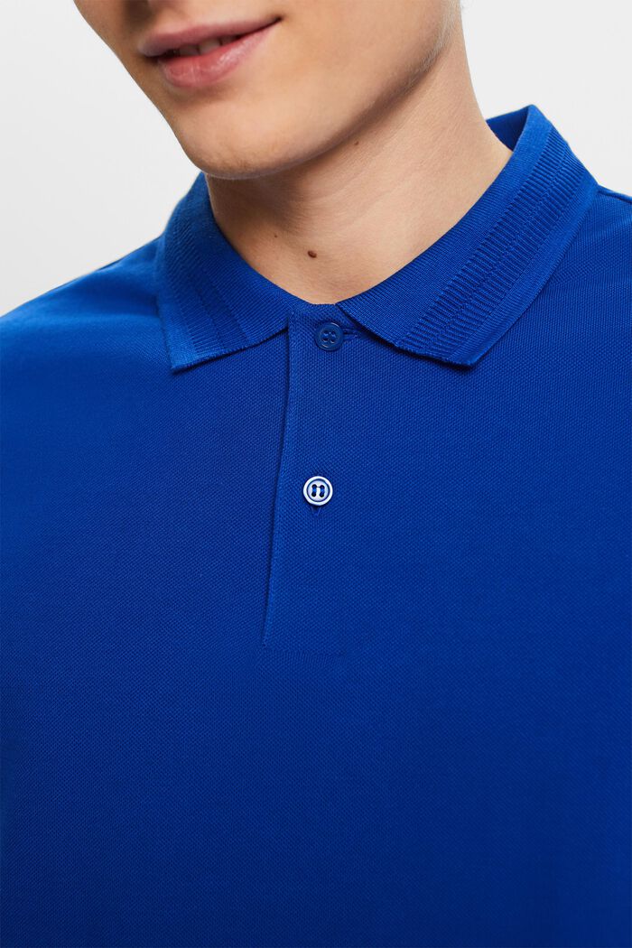 Koszulka polo z piki bawełnianej, BRIGHT BLUE, detail image number 2