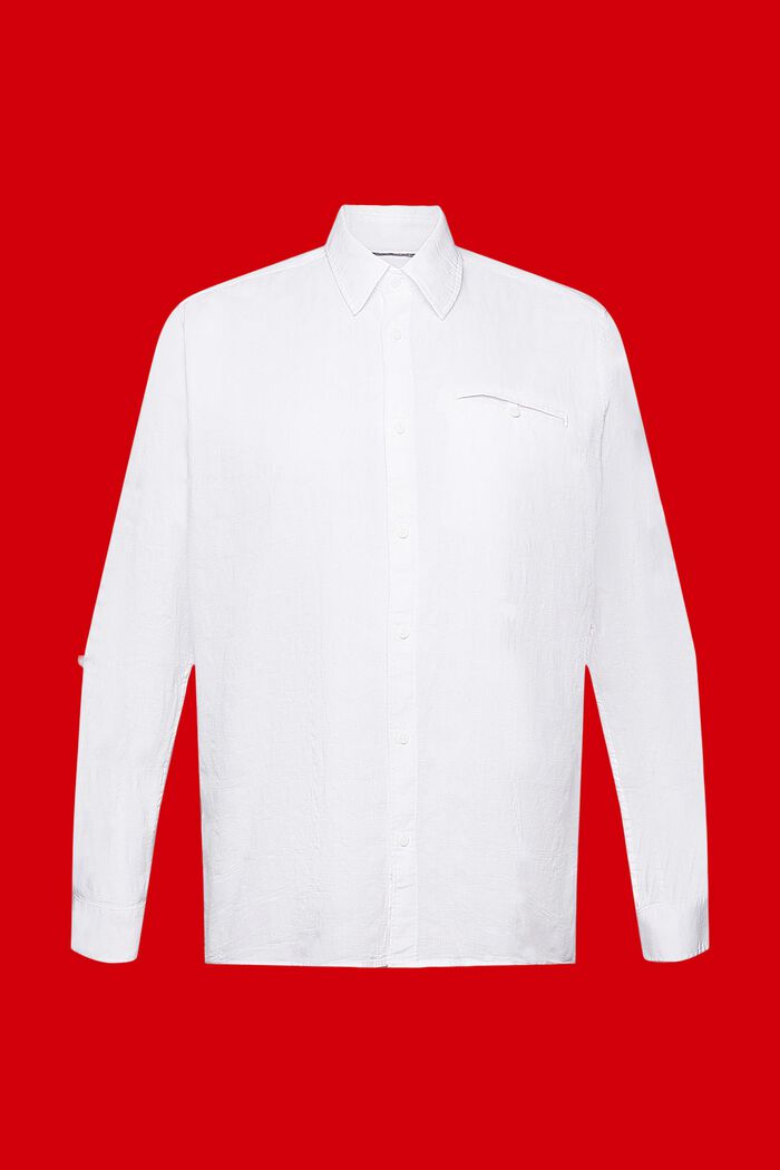 Koszula bawełniana z fakturą, WHITE, detail image number 7