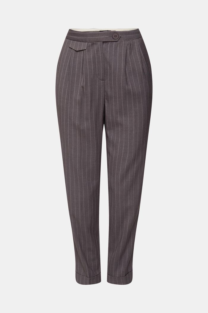 Skrócone spodnie w cienkie prążki, MEDIUM GREY, detail image number 2