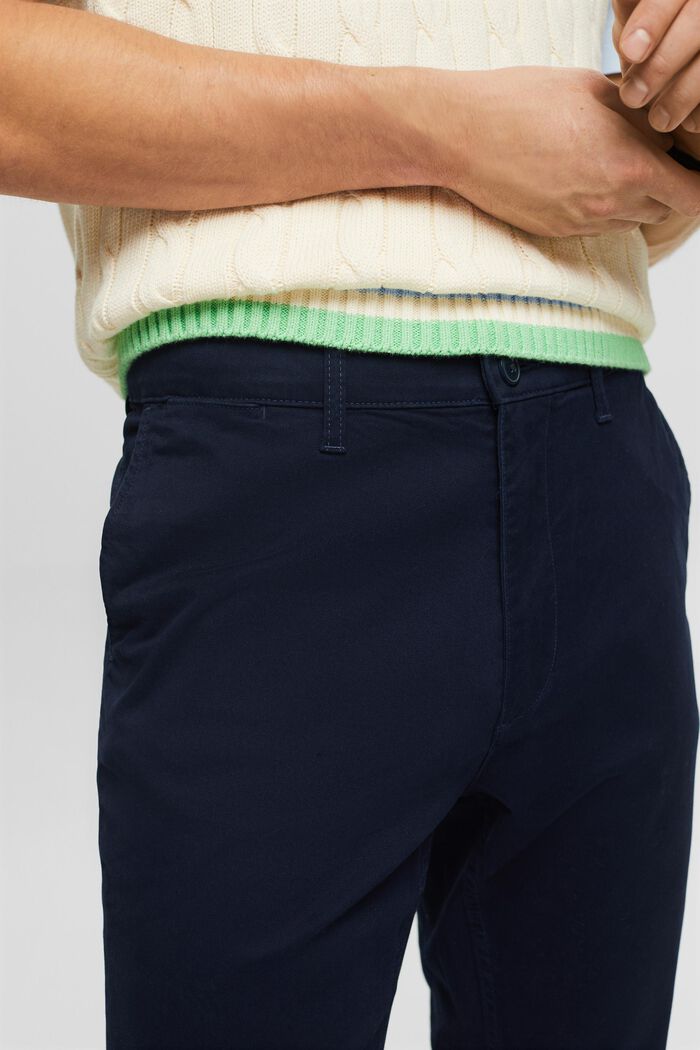 Spodnie chino z dopasowanymi nogawkami, NAVY, detail image number 4