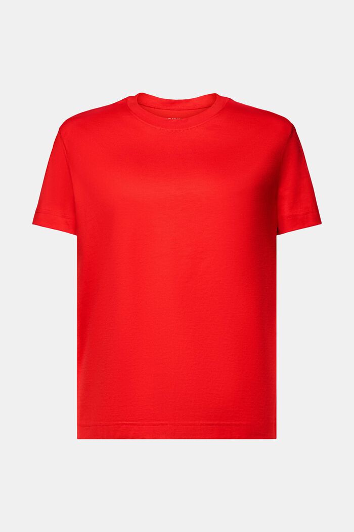 T-shirt z okrągłym dekoltem z bawełny pima, RED, detail image number 5