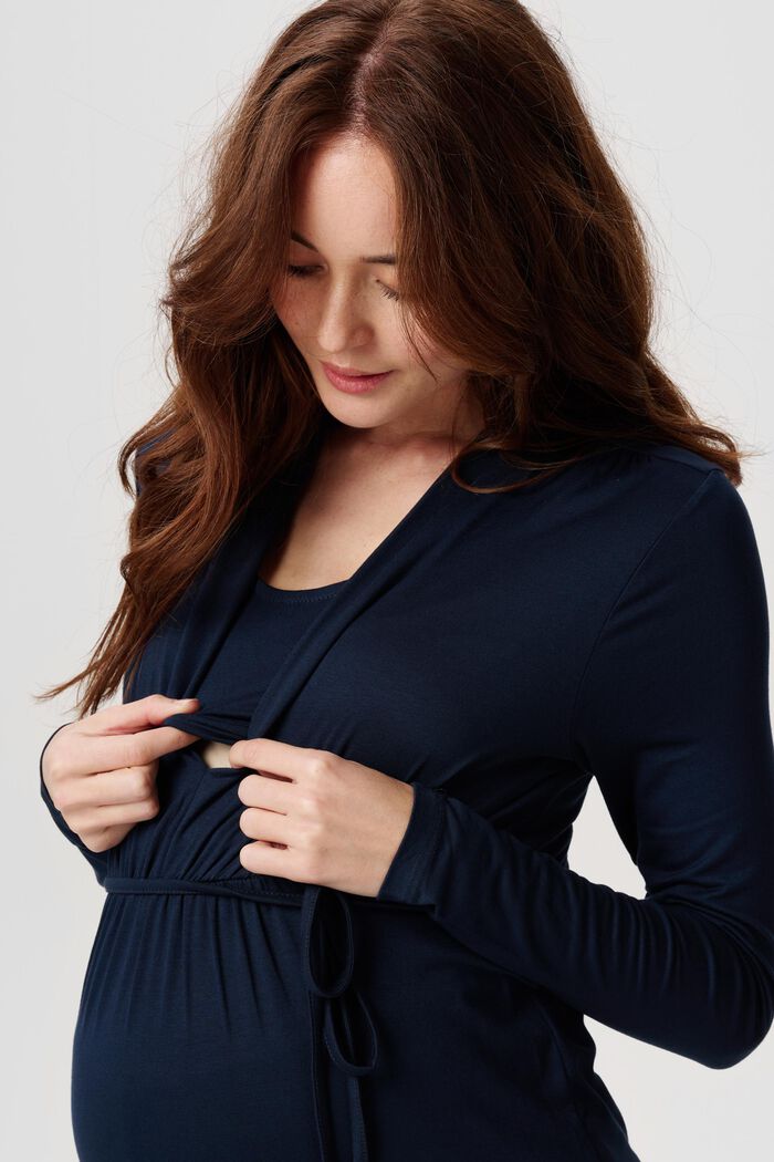 Bluzka z długim rękawem dla matek karmiących, LENZING™ ECOVERO™, NIGHT BLUE, detail image number 2