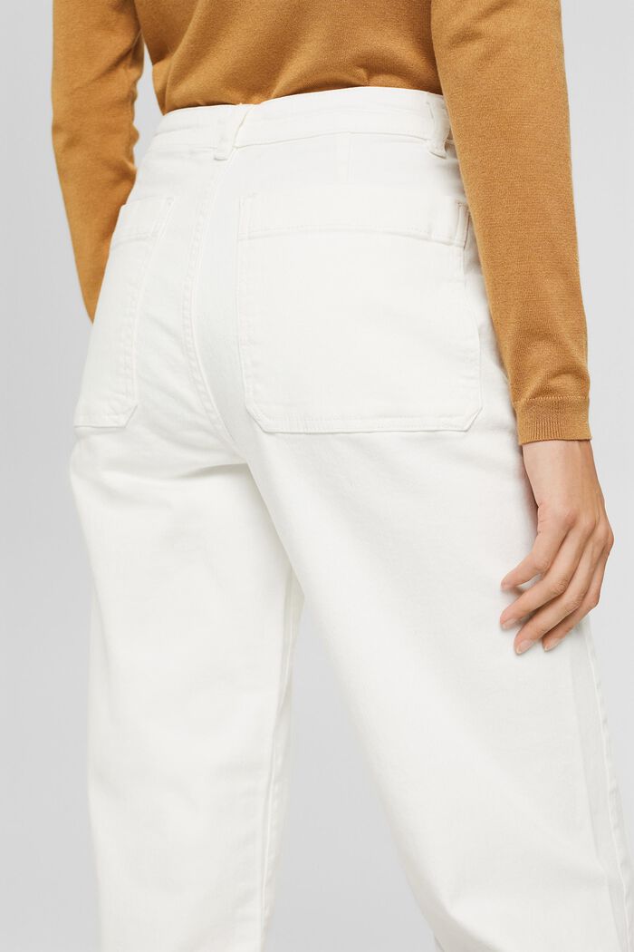 Spodnie o dł. 7/8 z niewykończonym brzegiem nogawek, OFF WHITE, detail image number 2