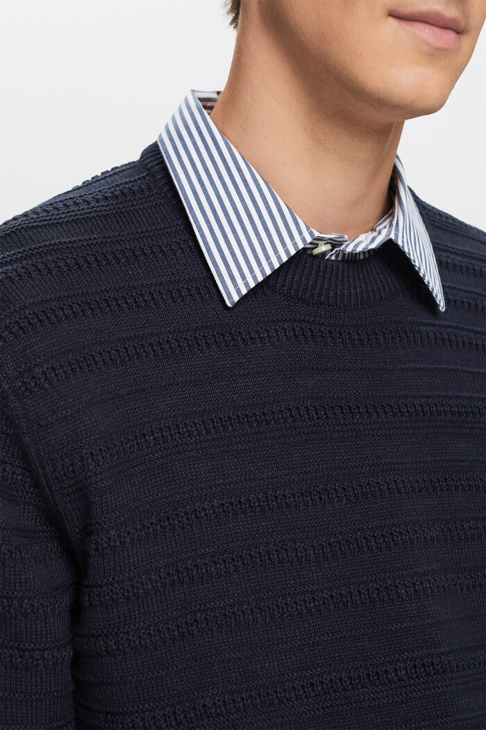 Fakturalny sweter z bawełny, NAVY, detail image number 1