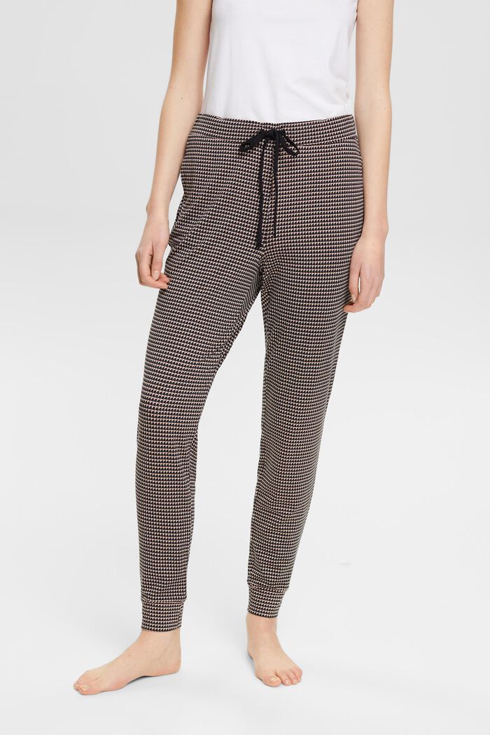 Spodnie od piżamy ze wzorem na całej powierzchni, BLACK, detail image number 0