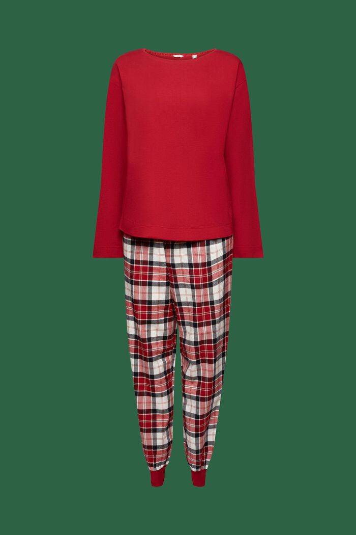 Flanelowa piżama w kratkę, NEW RED, detail image number 5