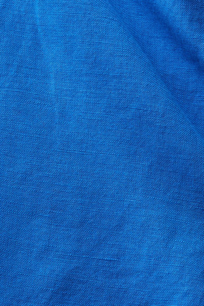 Szorty bermudy z bawełny i lnu, BRIGHT BLUE, detail image number 1