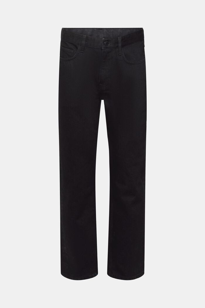 Dżinsy z prostymi nogawkami z bawełny ekologicznej, BLACK DARK WASHED, detail image number 7