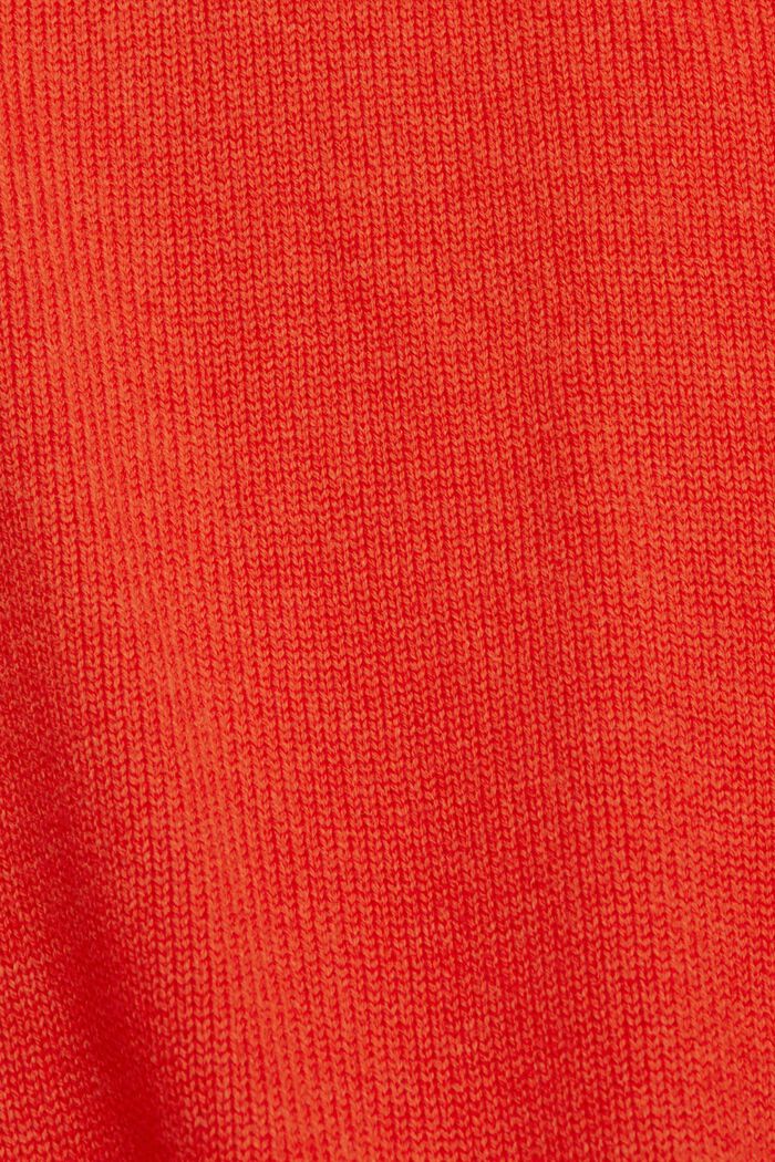 Dzianinowy sweter z ekologicznej bawełny, RED, detail image number 1