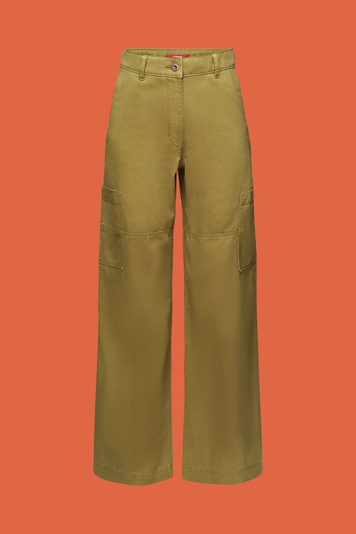 Spodnie bojówki z szerokimi nogawkami, LIGHT KHAKI, detail image number 5