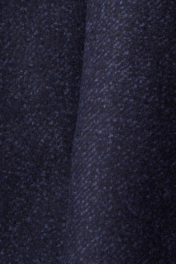 Ocieplany płaszcz z mieszanki wełnianej z odpinaną podszewką, DARK BLUE, detail image number 5