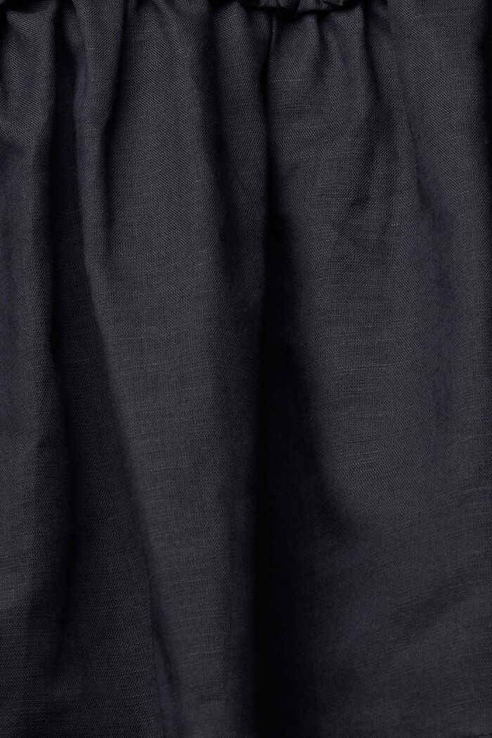 Spódnica mini z mieszanki lnianej, BLACK, detail image number 1