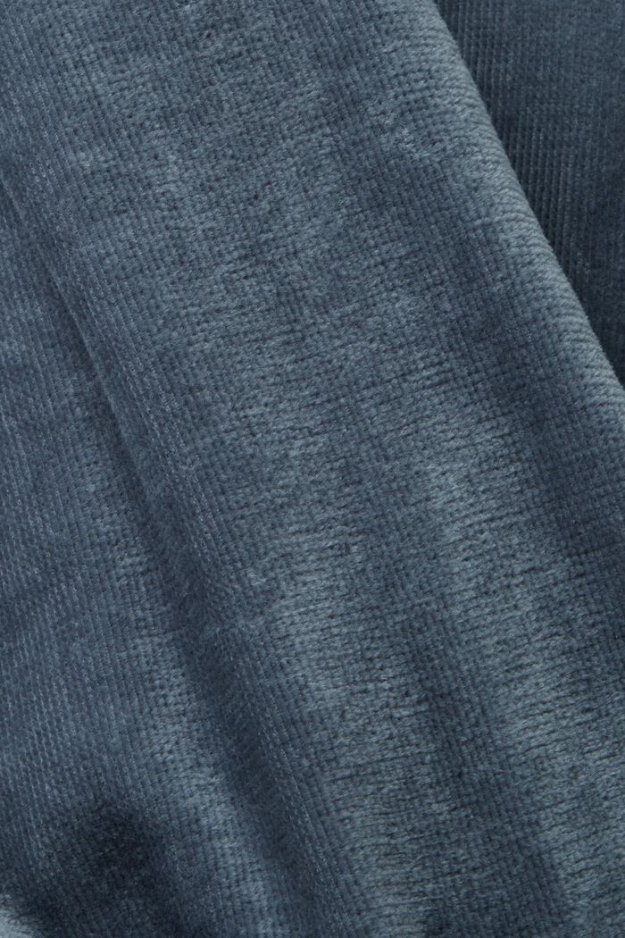 Szlafrok welurowy, 100% bawełny, GREY STEEL, detail image number 3