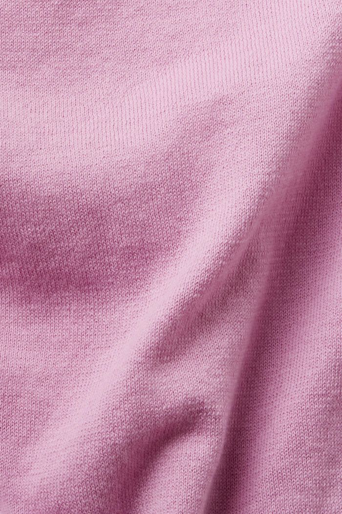 Bawełniany sweter z dekoltem w serek, LILAC, detail image number 5