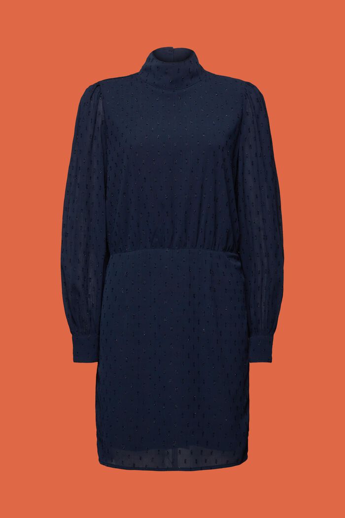 Szyfonowa sukienka mini w błyszczące kropeczki, NAVY, detail image number 6