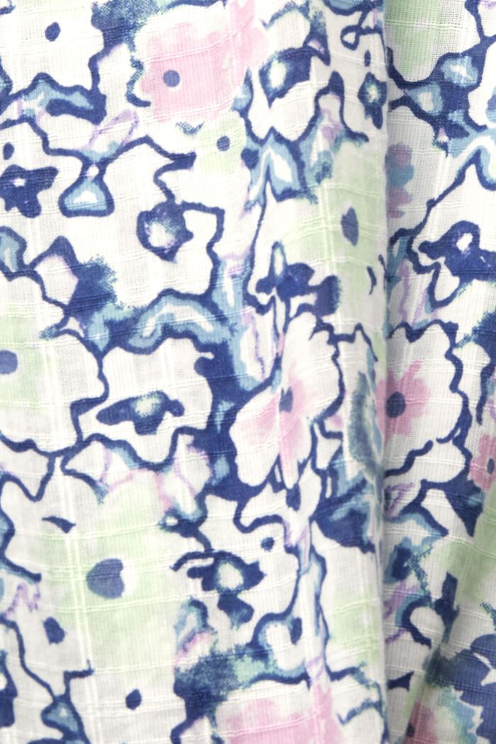Bluzka z bawełny z kwiatowym nadrukiem, WHITE, detail image number 5