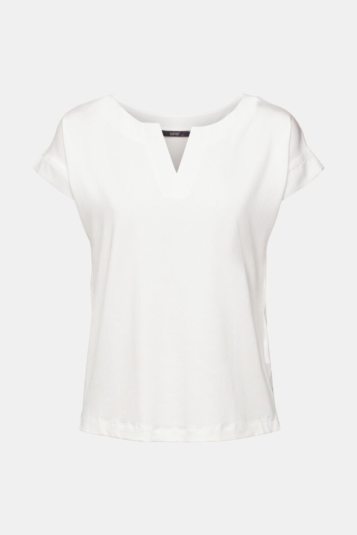 T-shirt z dekoltem w serek, TENCEL™, OFF WHITE, detail image number 2