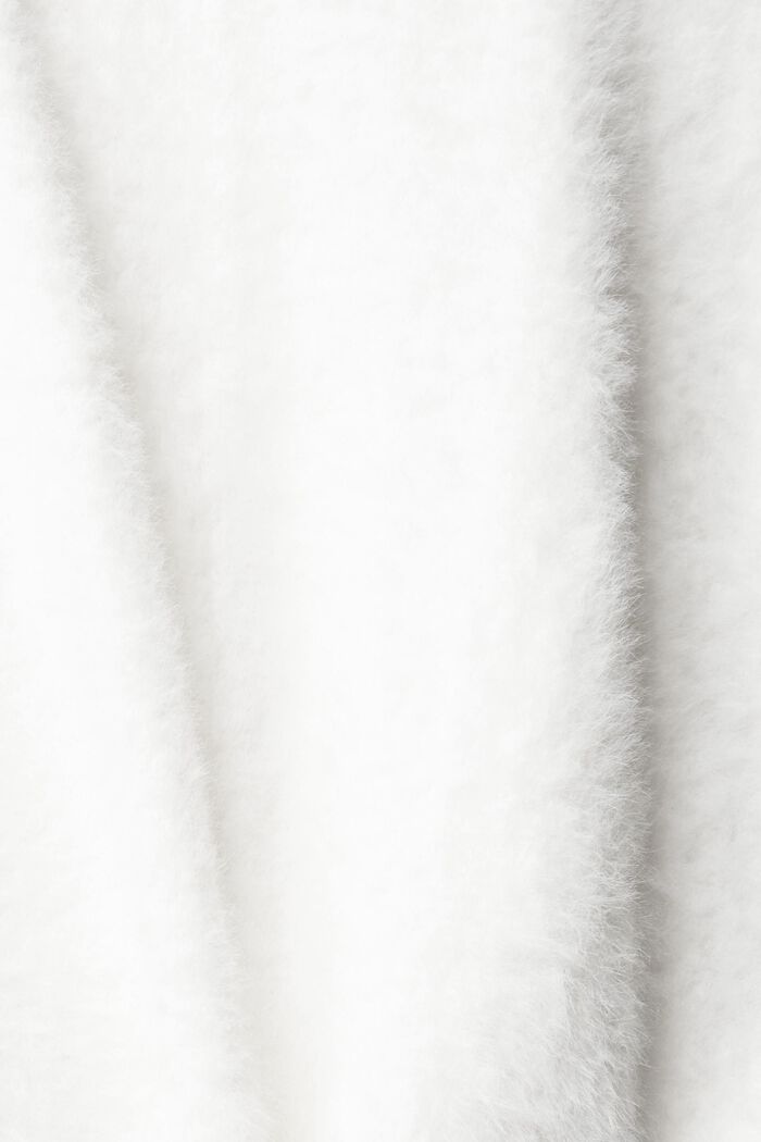 Sweter z półgolfem ze sztucznego futerka, OFF WHITE, detail image number 1