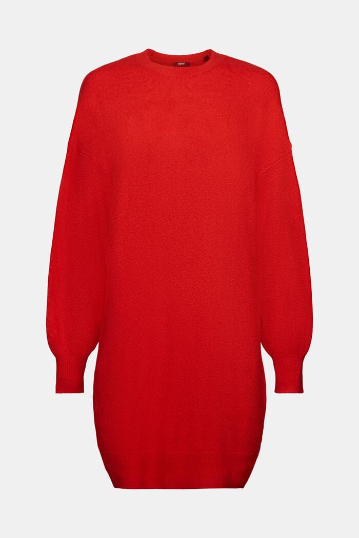 Dzianinowa sukienka mini, RED, detail image number 6