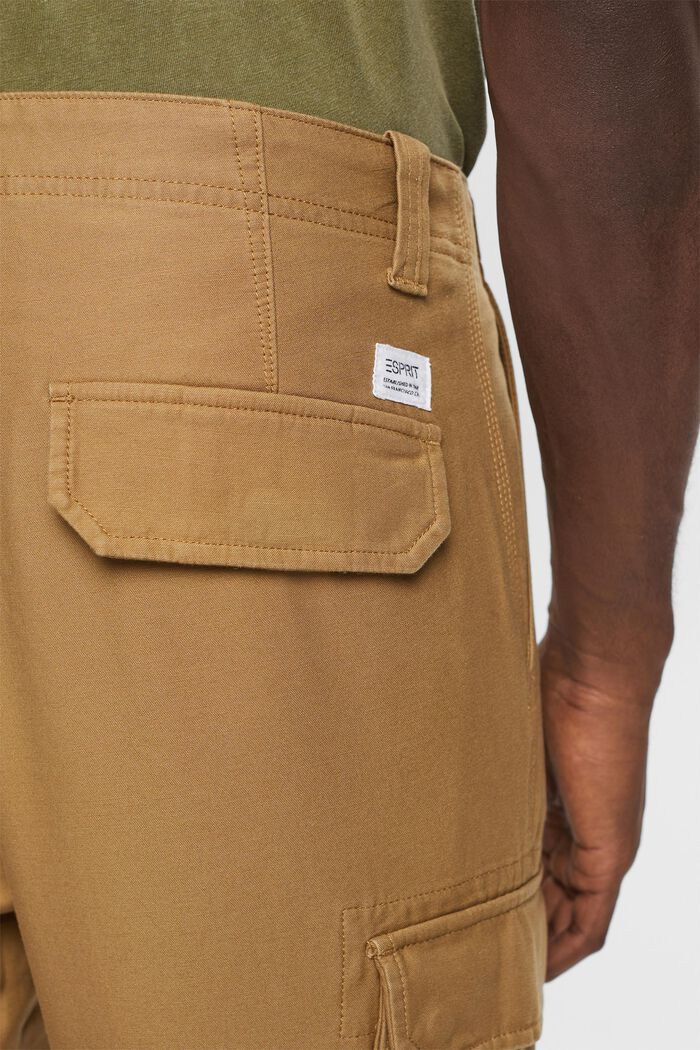 Spodnie bojówki z efektem sprania, 100% bawełny, CAMEL, detail image number 4