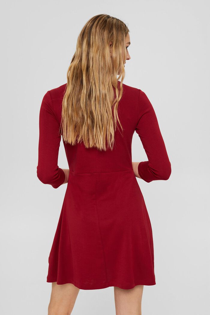 Sukienka z jerseyu ze 100% bawełny organicznej, DARK RED, detail image number 2