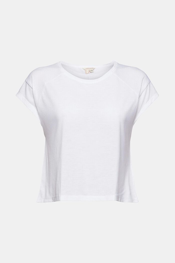T-shirt z wstawkami z siateczki, LENZING™ ECOVERO™, WHITE, detail image number 5