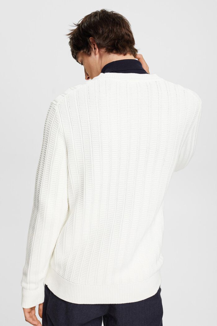 Sweter z fakturowanej dzianiny, OFF WHITE, detail image number 3