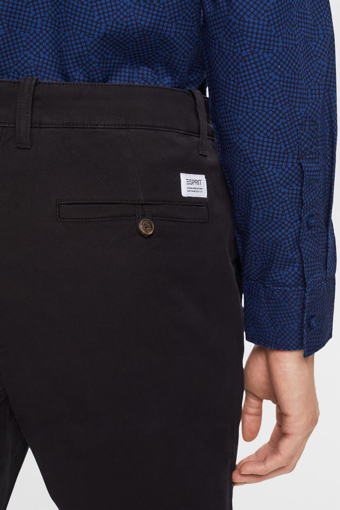 Spodnie chino z twillu bawełnianego, slim, BLACK, detail image number 4