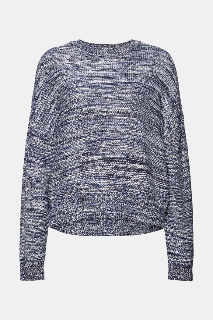 Sweter z okrągłym dekoltem, mieszanka z bawełną, NAVY, detail image number 6