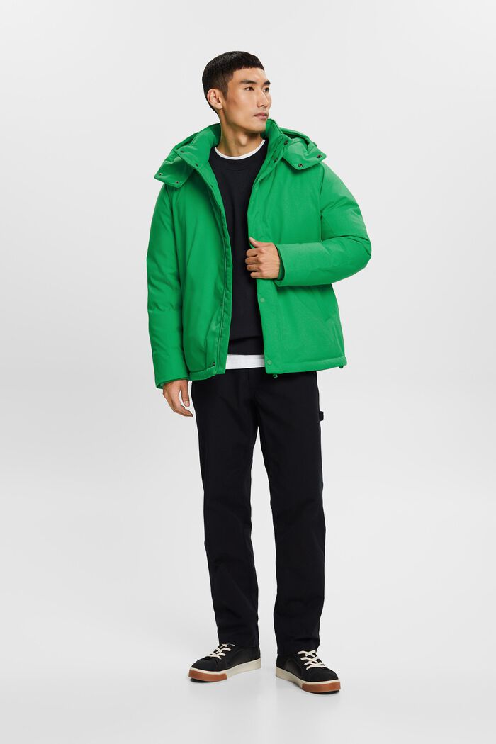 Puchowy płaszcz z kapturem, GREEN, detail image number 1
