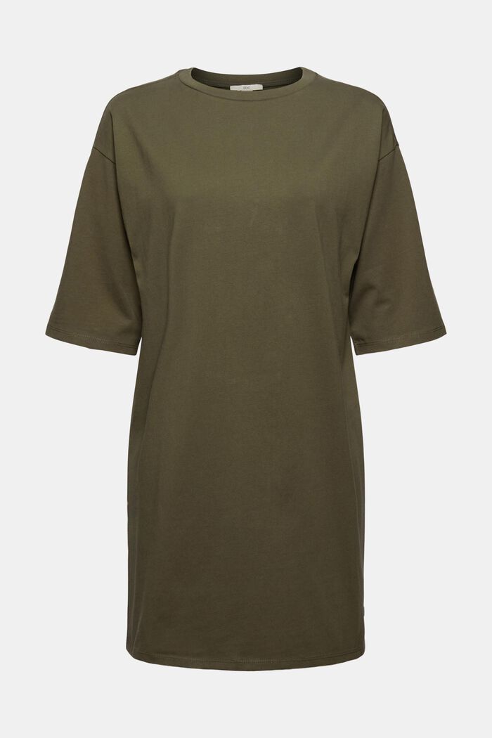 T-shirtowa sukienka, 100% bawełny organicznej, KHAKI GREEN, detail image number 0