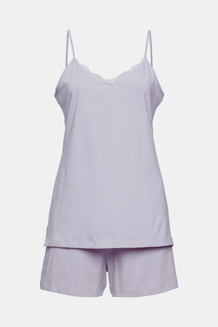 Jerseyowa piżama z bawełny organicznej, LIGHT BLUE LAVENDER, detail image number 5