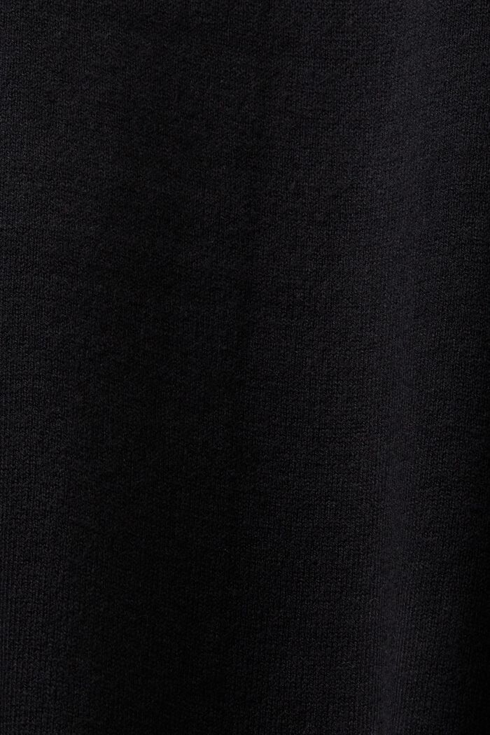 Dzianinowa sukienka ze stójką, BLACK, detail image number 4