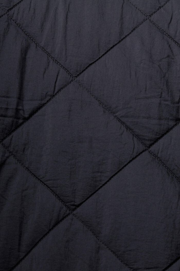 Pikowany płaszcz, BLACK, detail image number 5