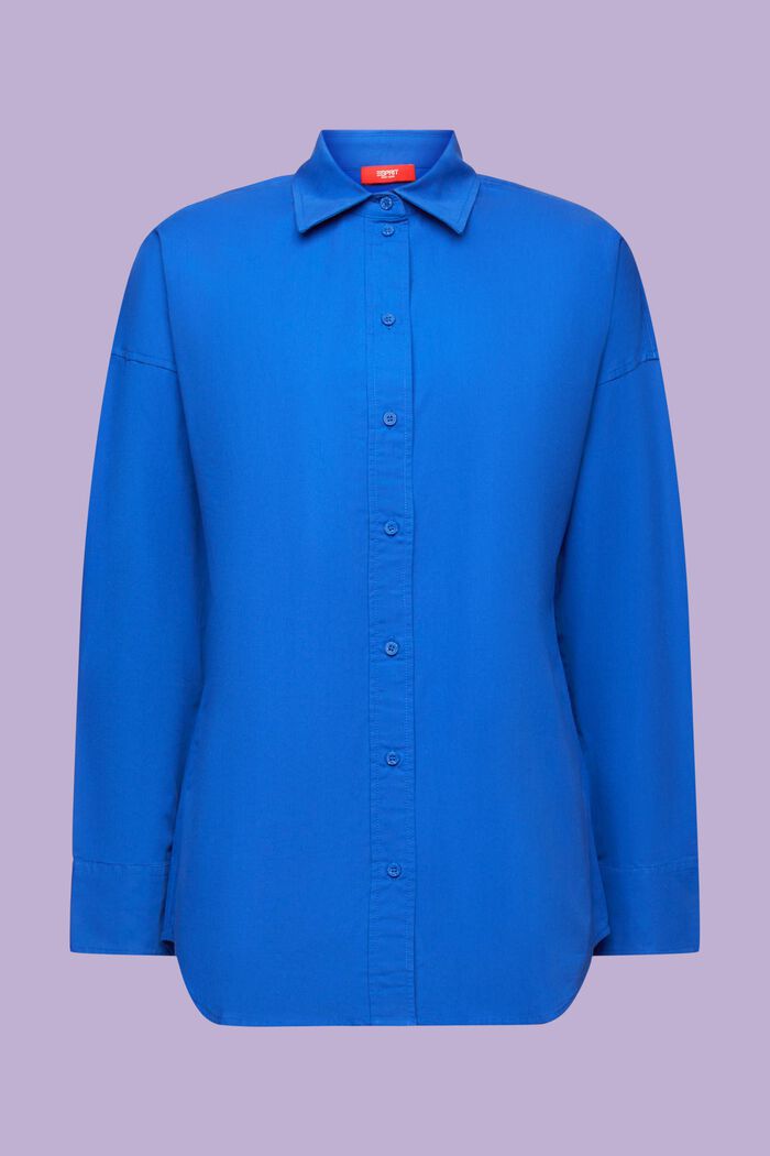 Koszula z popeliny bawełnianej, BRIGHT BLUE, detail image number 6