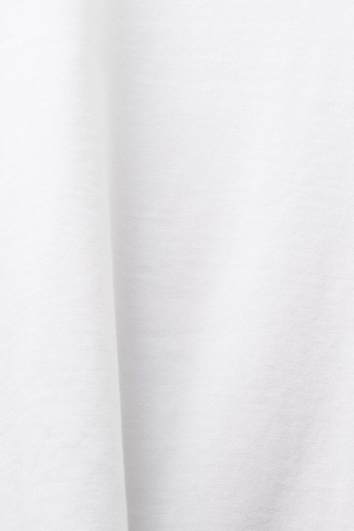 T-shirt z okrągłym dekoltem z bawełny pima, WHITE, detail image number 5