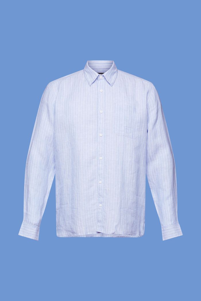 Pasiasta koszula, 100% len, LIGHT BLUE LAVENDER, detail image number 7