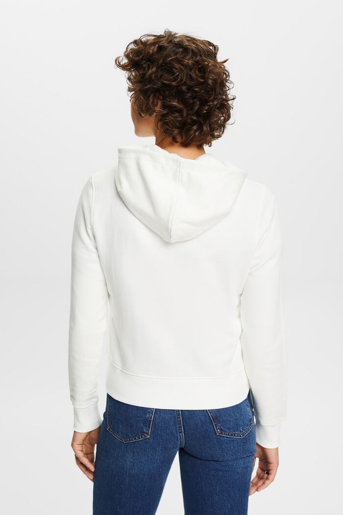 Bluza z kapturem z organicznej bawełny z haftowanym logo, OFF WHITE, detail image number 3