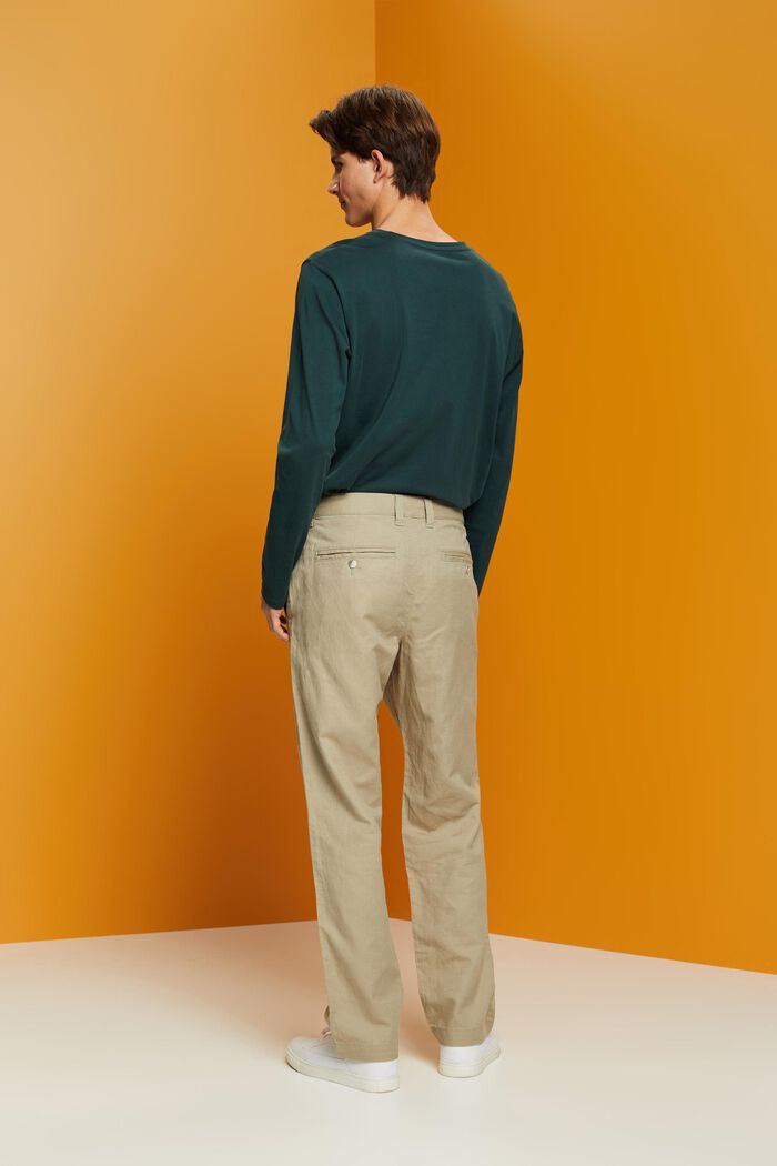 Spodnie z mieszanki bawełny i lnu, LIGHT GREEN, detail image number 2