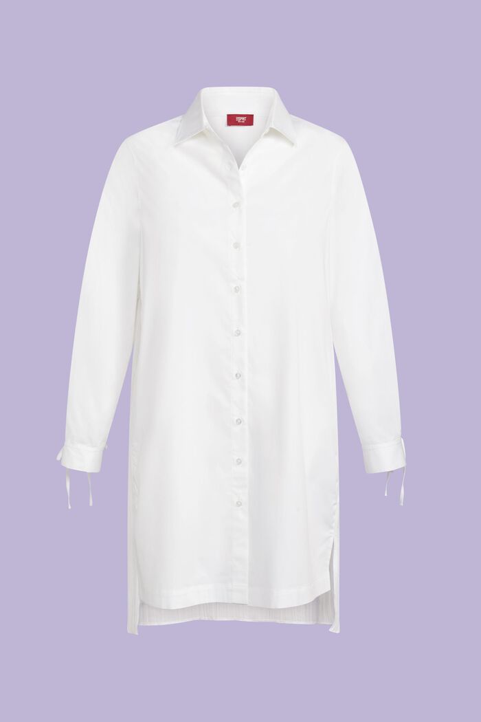 Marszczona sukienka koszulowa midi, WHITE, detail image number 5