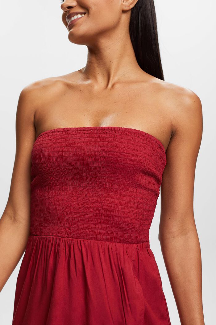 Marszczona, wąska sukienka midi, DARK RED, detail image number 1