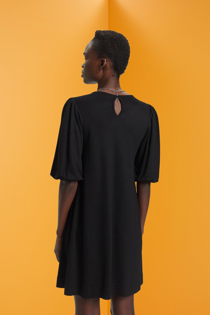Sukienka mini z szerokimi rękawami, BLACK, detail image number 3
