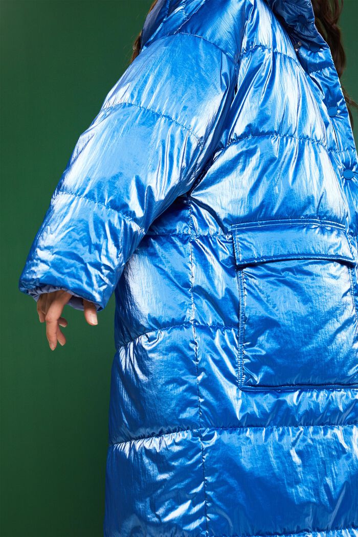 Dwustronny, długi, puchowy płaszcz, BRIGHT BLUE, detail image number 2