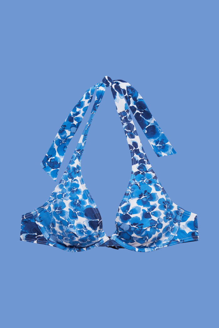 Z recyklingu: wiązanie na szyi, góra od bikini z fiszbinami, BLUE, detail image number 4