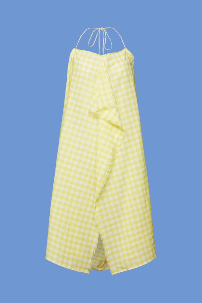 Sukienka plażowa z nadrukiem i wiązaniem na szyi, LIME YELLOW, detail image number 6
