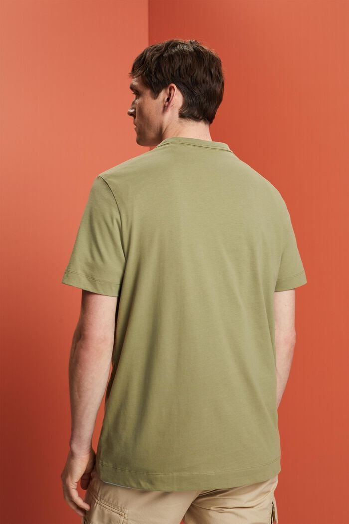 T-shirt z dżerseju z nadrukiem na piersi, 100% bawełna, LIGHT KHAKI, detail image number 3