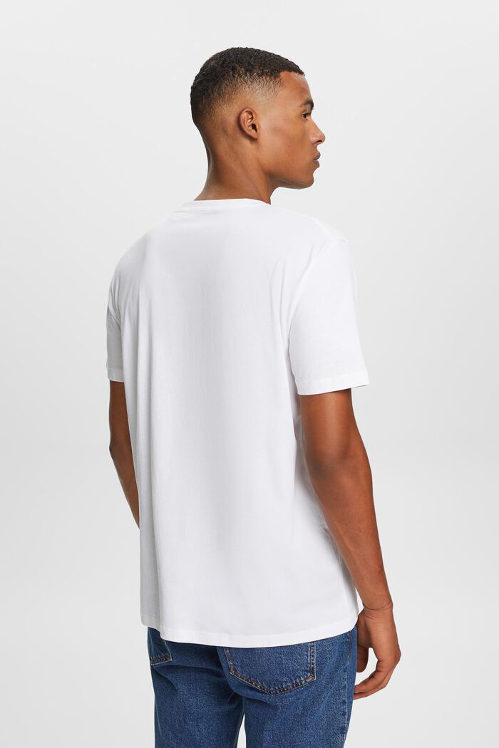 Jerseyowy T-shirt z logo, 100% bawełny, WHITE, detail image number 3