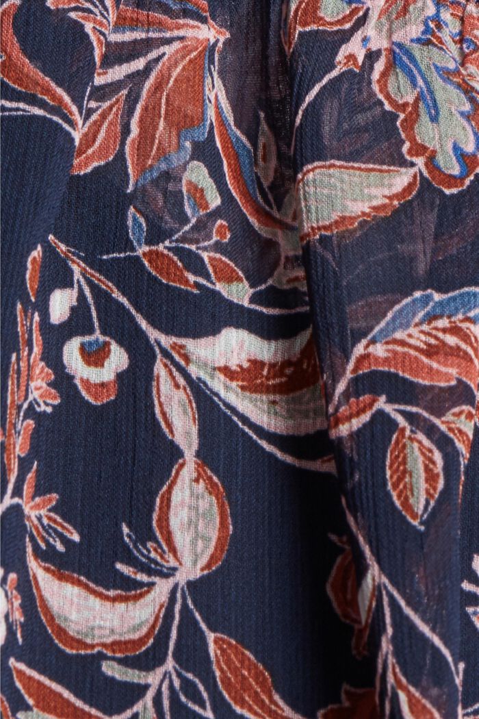 Kwiecista bluzka z rękawami typu nietoperz z szyfonu, NAVY, detail image number 4