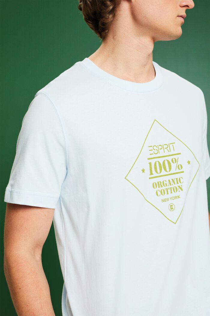 Bawełniany T-shirt z nadrukowanym logo, PASTEL BLUE, detail image number 3